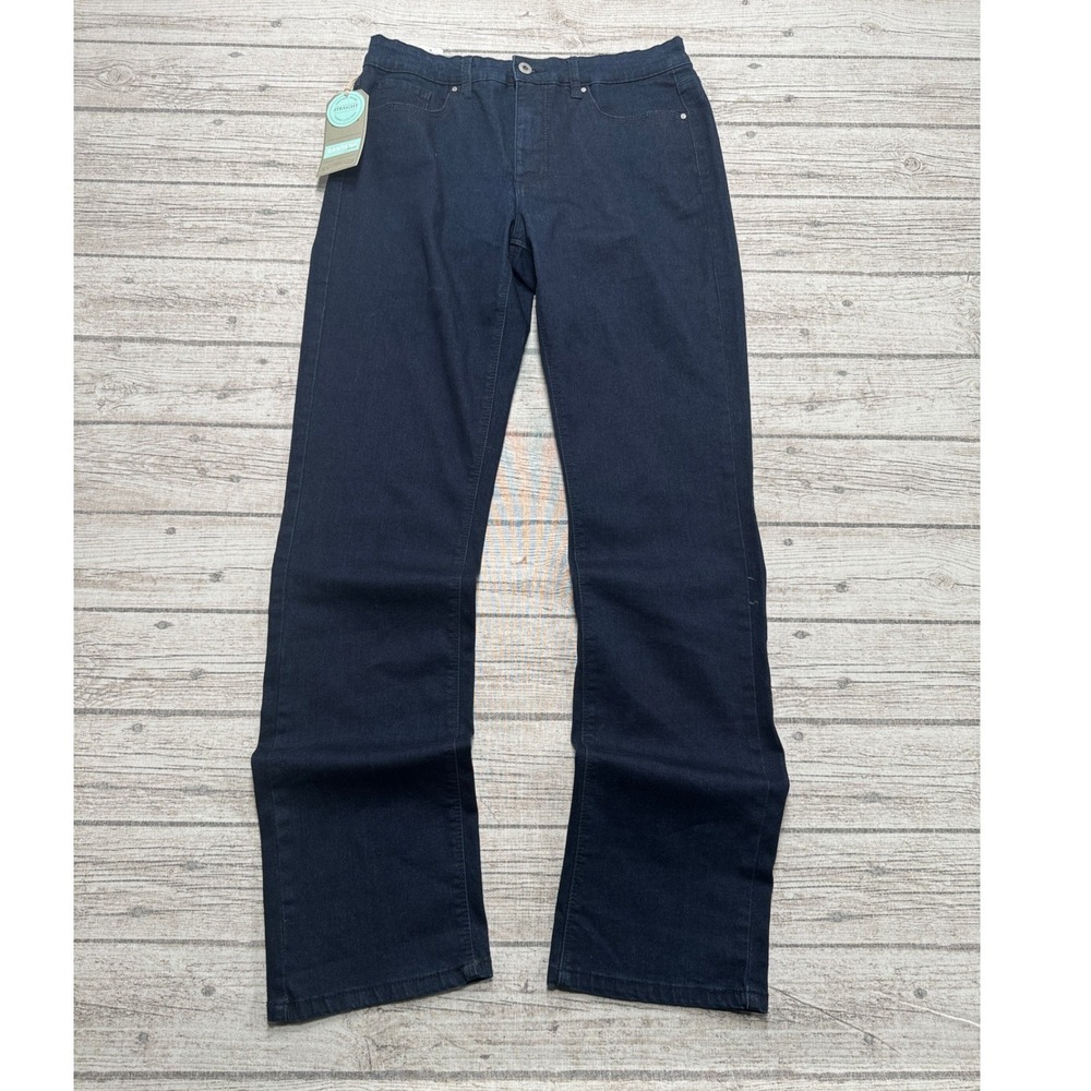 NEW Santana Jeans Women's 10x32 Dark Blue Tummy Control Straight Leg High Rise